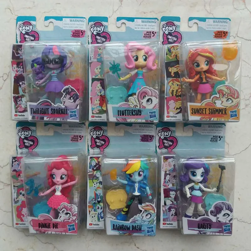 

Hasbro My Little Pony Girls Mini Series игровой домик игрушки TwilightSparkle RainbowDash AppleJack Fluttershy Аниме кукла модель подарок