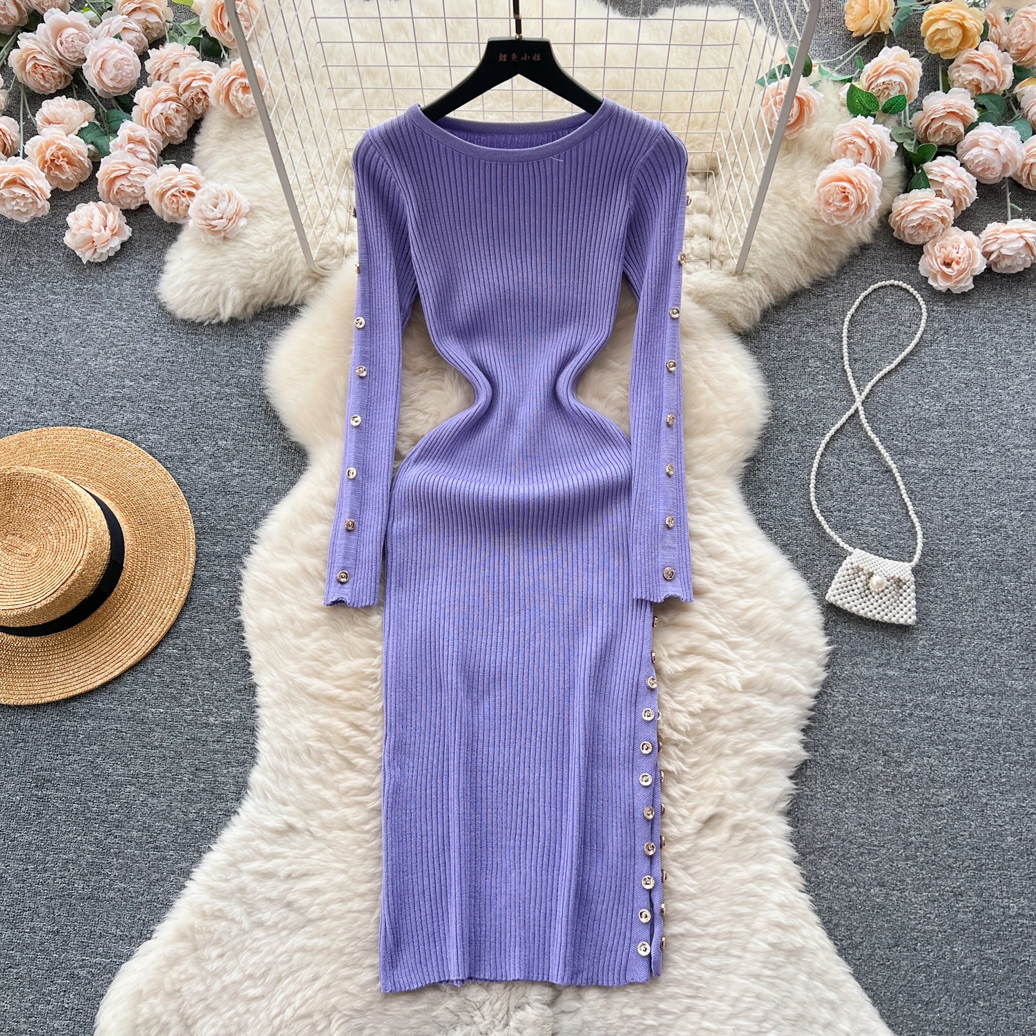 Elegant High Waist Fashion Bodycon Split Dress Long Sleeve Sexy Knit Elastic Tight Vestidos Autumn Winter Pencil Sweater Dress
Elegant High Waist Fashion Bodycon Split Dress Long Sleeve Sexy Knit Elastic Tight Vestidos Autumn Winter Pencil Sweater Dress