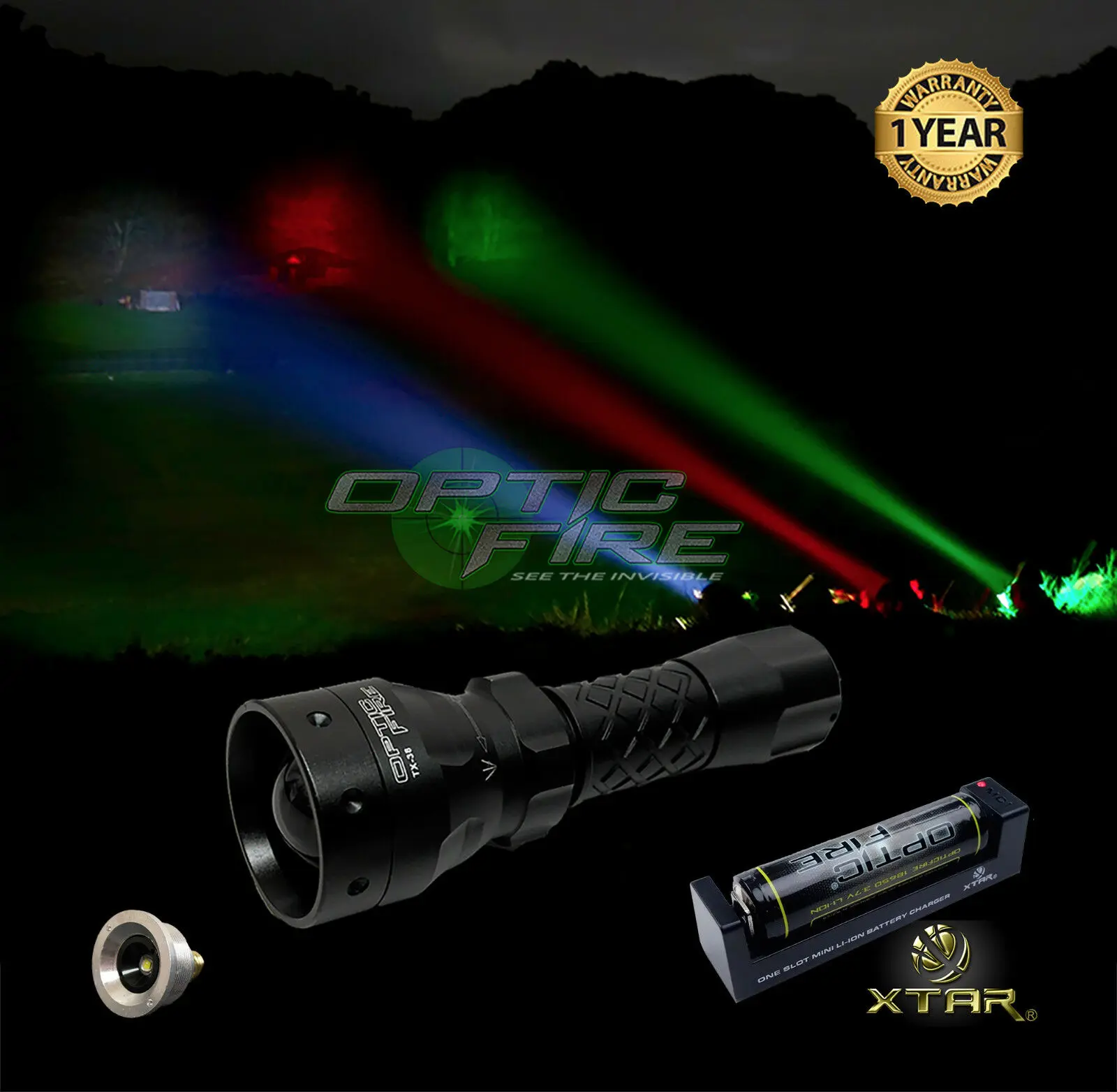 Opticfire® TX-38 T38 LED hunting light torch lamping lamp IR NV night vision
Opticfire® TX-38 T38 LED hunting light torch lamping lamp IR NV night vision