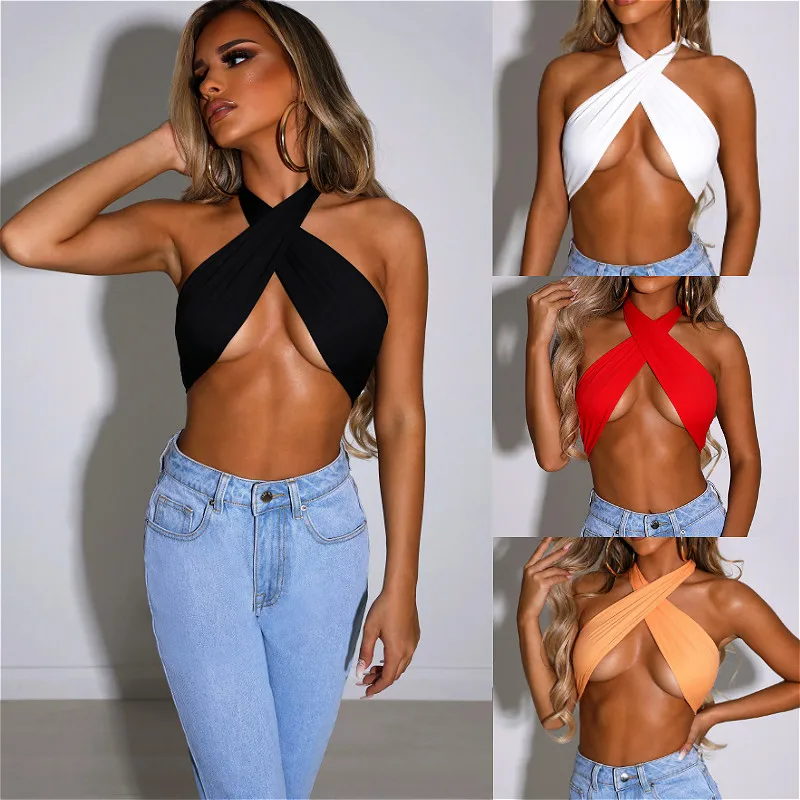 Summer Women Halter Cross Bandage Sexy Vest Crop Tops Sleeveless Tank Tops Fashion Sexy Shirts Street Clubwear Female Clothing
Summer Women Halter Cross Bandage Sexy Vest Crop Tops Sleeveless Tank Tops Fashion Sexy Shirts Street Clubwear Female Clothing
