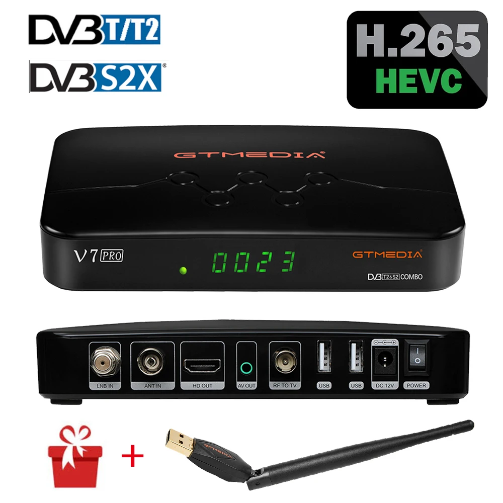 

Go V7 Pro Terrestrial Receiver Satellite TV Receiver FHD DVB-S2 T2 Combo H.265 Main 10 CCAM CA Card stock in italy spain