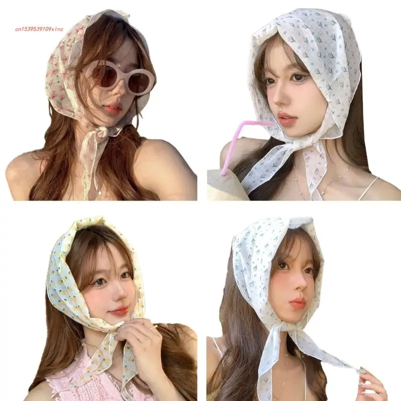 

Цветочные банданы для волос для девочек, Цветочная бандана, повязка на голову, головной платок для женщин