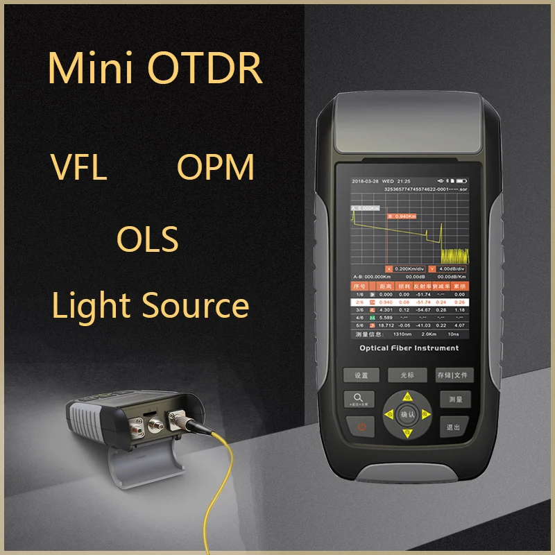 Mini OTDR Optical Fiber Reflectometer 980rev, with 4 Functions VFL OLS OPM Light Source, Optical Fiber Cable Ethernet Tester
Mini OTDR Optical Fiber Reflectometer 980rev, with 4 Functions VFL OLS OPM Light Source, Optical Fiber Cable Ethernet Tester