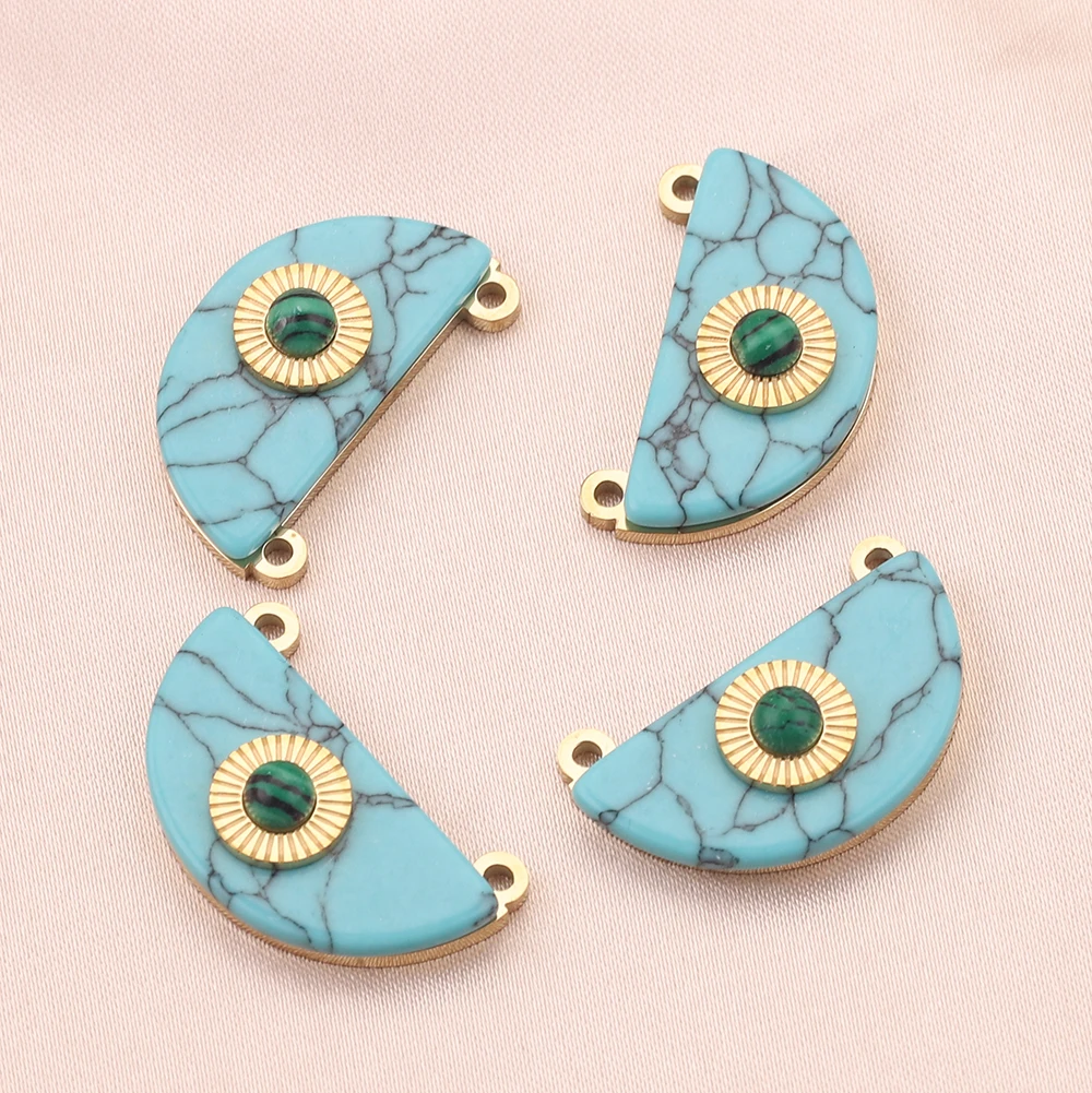 4pcs Gold-Plate Natural Stone Stainless Steel Boho Charms Sun Green Semicircle Pendant Dangle for Jewelry Making Findings DIY
4pcs Gold-Plate Natural Stone Stainless Steel Boho Charms Sun Green Semicircle Pendant Dangle for Jewelry Making Findings DIY