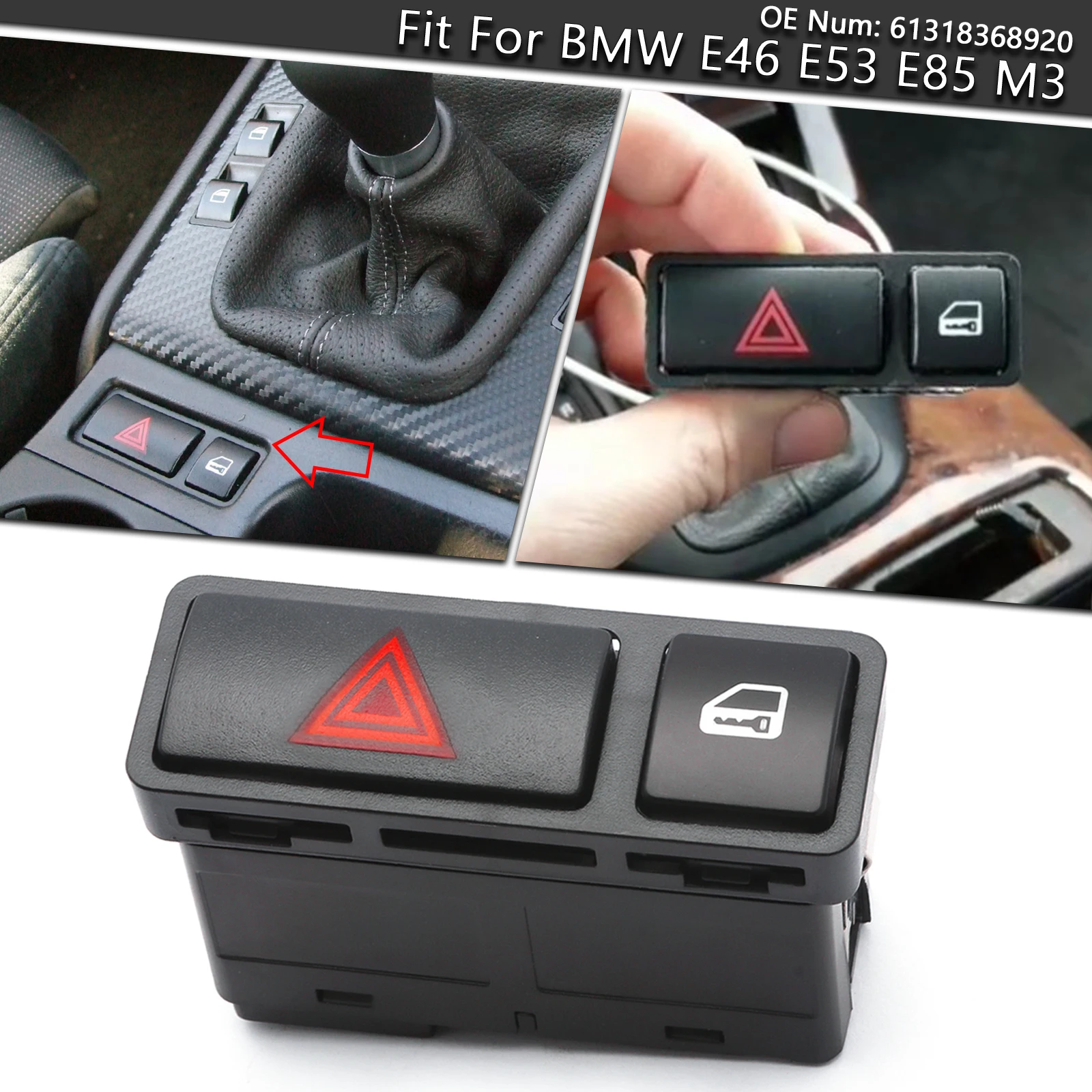 Hazard Warning Switch Door Central Lock Button Replace 61318368920 Replacement For BMW E46 E53 E85 M3 323Ci 323i 325Ci 325i Z4
Hazard Warning Switch Door Central Lock Button Replace 61318368920 Replacement For BMW E46 E53 E85 M3 323Ci 323i 325Ci 325i Z4