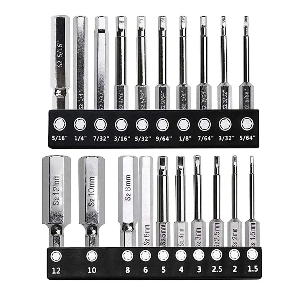 20pcs Hexagon Screwdriver Bits Set H1.5-H12 Hex Head 60mm Long Magnetic Hex Driver Bits Chrome Plated Weak Magnetic
20pcs Hexagon Screwdriver Bits Set H1.5-H12 Hex Head 60mm Long Magnetic Hex Driver Bits Chrome Plated Weak Magnetic
