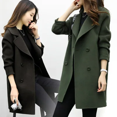 Woolen Coat Women's 2022 Autumn/winter Korean Version of Mid-length Coat Cocoon-type Double-breasted Woolen Coat Loose and Thin
Woolen Coat Women's 2022 Autumn/winter Korean Version of Mid-length Coat Cocoon-type Double-breasted Woolen Coat Loose and Thin
