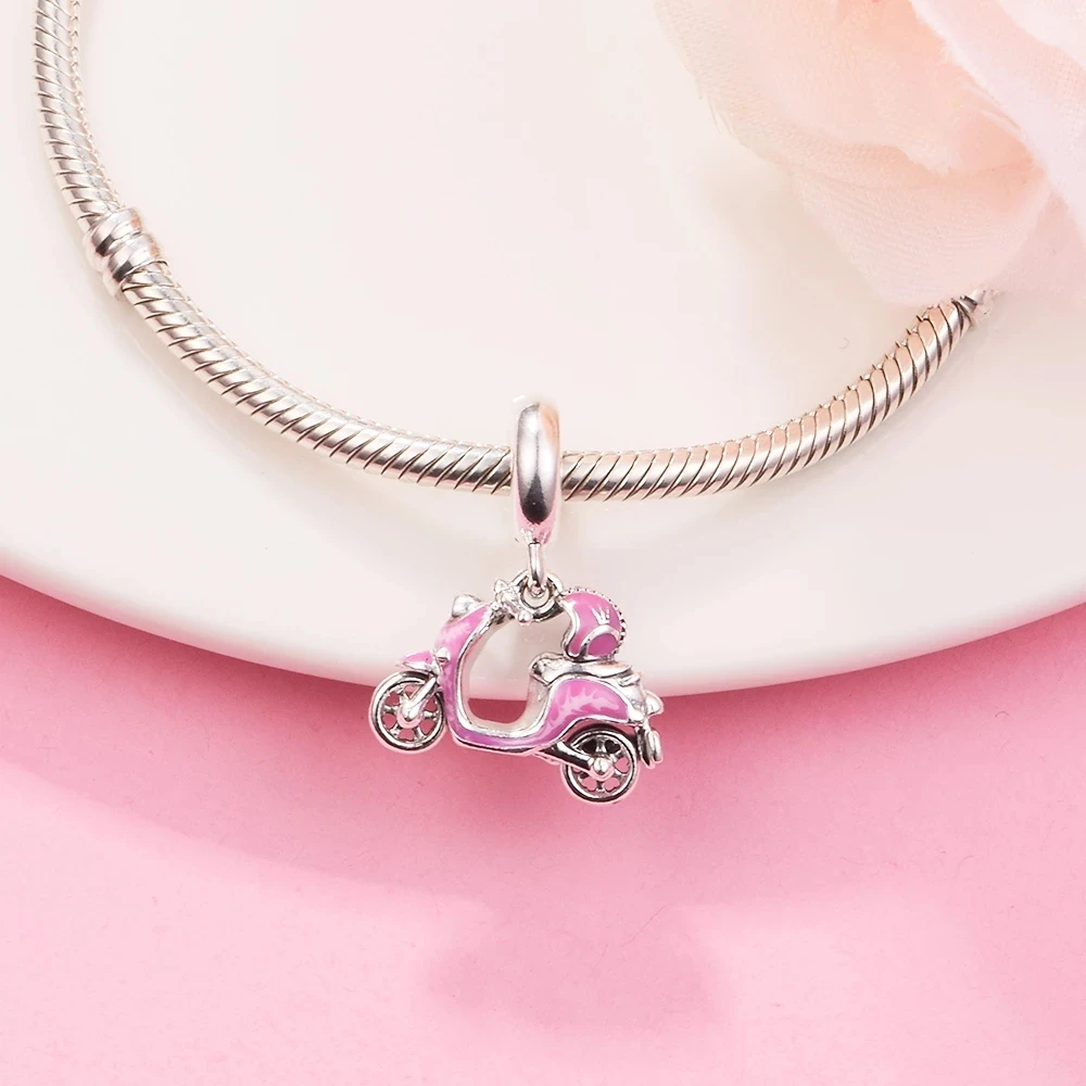 Pink Scooter Dangle Charm Authentic 925 Sterling Silver Jewelry DIY Jewelry For Woman Charms For Jewelry Making Beads Chain
Pink Scooter Dangle Charm Authentic 925 Sterling Silver Jewelry DIY Jewelry For Woman Charms For Jewelry Making Beads Chain