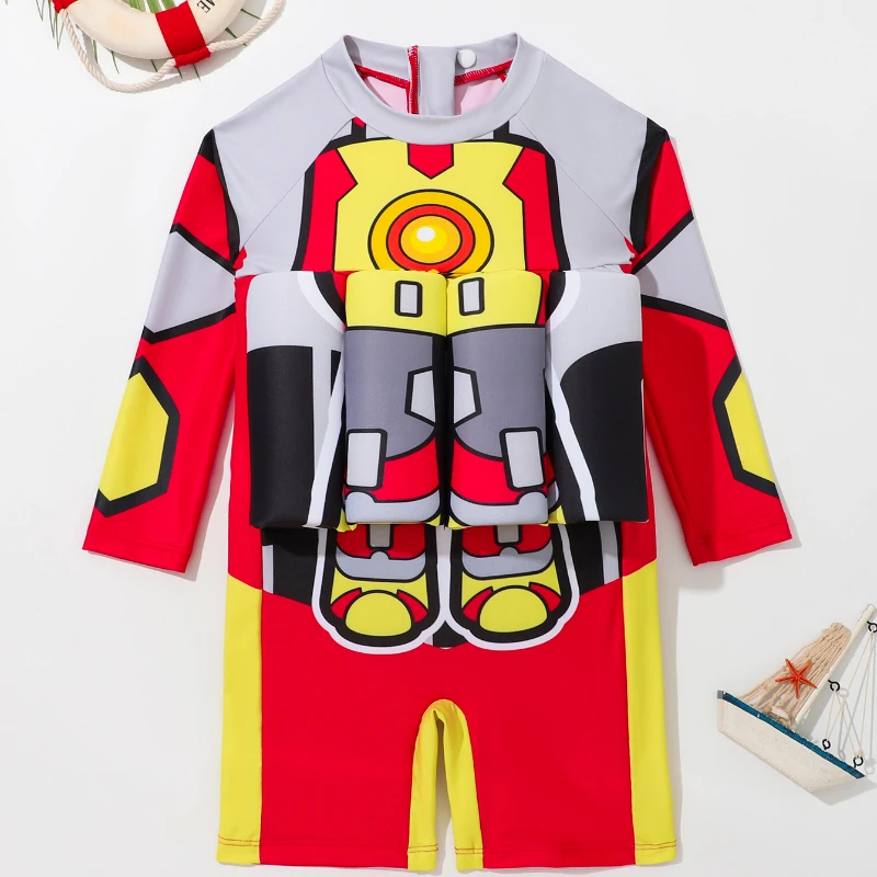 Childrens Long-sleeved Conjoined Buoyancy Swimwear Cartoon Robot Modeling Boy Floating Swimsuit Summer Kids Swimwear for Boys
Childrens Long-sleeved Conjoined Buoyancy Swimwear Cartoon Robot Modeling Boy Floating Swimsuit Summer Kids Swimwear for Boys