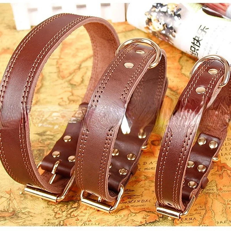 Genuine Leather Dog Collar Durable Vintage Heavy-duty Rustproof Double Pet Collar for Medium Large Dogs Dog Accessories Leather
Genuine Leather Dog Collar Durable Vintage Heavy-duty Rustproof Double Pet Collar for Medium Large Dogs Dog Accessories Leather