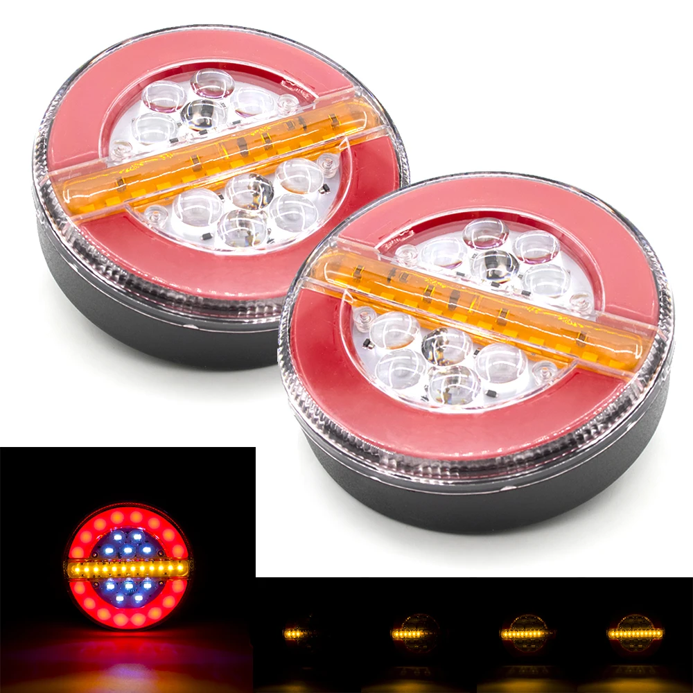 2pcs 12V 24V LED Round Rear Tail Light Flashing Running Trun Signal Lamp Reverse Brake Stop Lights 4 Functions Car Truck Trailer
2pcs 12V 24V LED Round Rear Tail Light Flashing Running Trun Signal Lamp Reverse Brake Stop Lights 4 Functions Car Truck Trailer