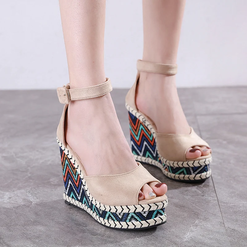 Brand New Elegant Leisure Black Comfy Walking Black Bohemia Summer Vacation Straw Platform High Heels Wedges Shoes Women Sandals
Brand New Elegant Leisure Black Comfy Walking Black Bohemia Summer Vacation Straw Platform High Heels Wedges Shoes Women Sandals