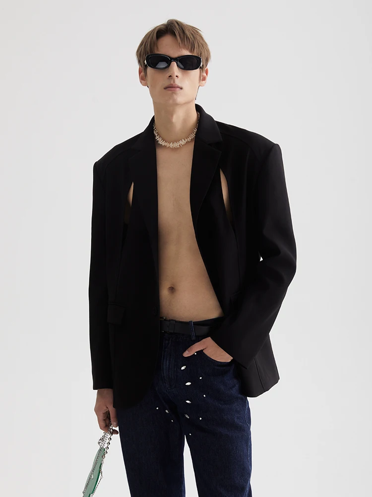 LEONSENSE Luxury Design Male Suit Jacket 2022 Classic Black Unisex Cut-out Detail Blazer For Men Stylish
LEONSENSE Luxury Design Male Suit Jacket 2022 Classic Black Unisex Cut-out Detail Blazer For Men Stylish