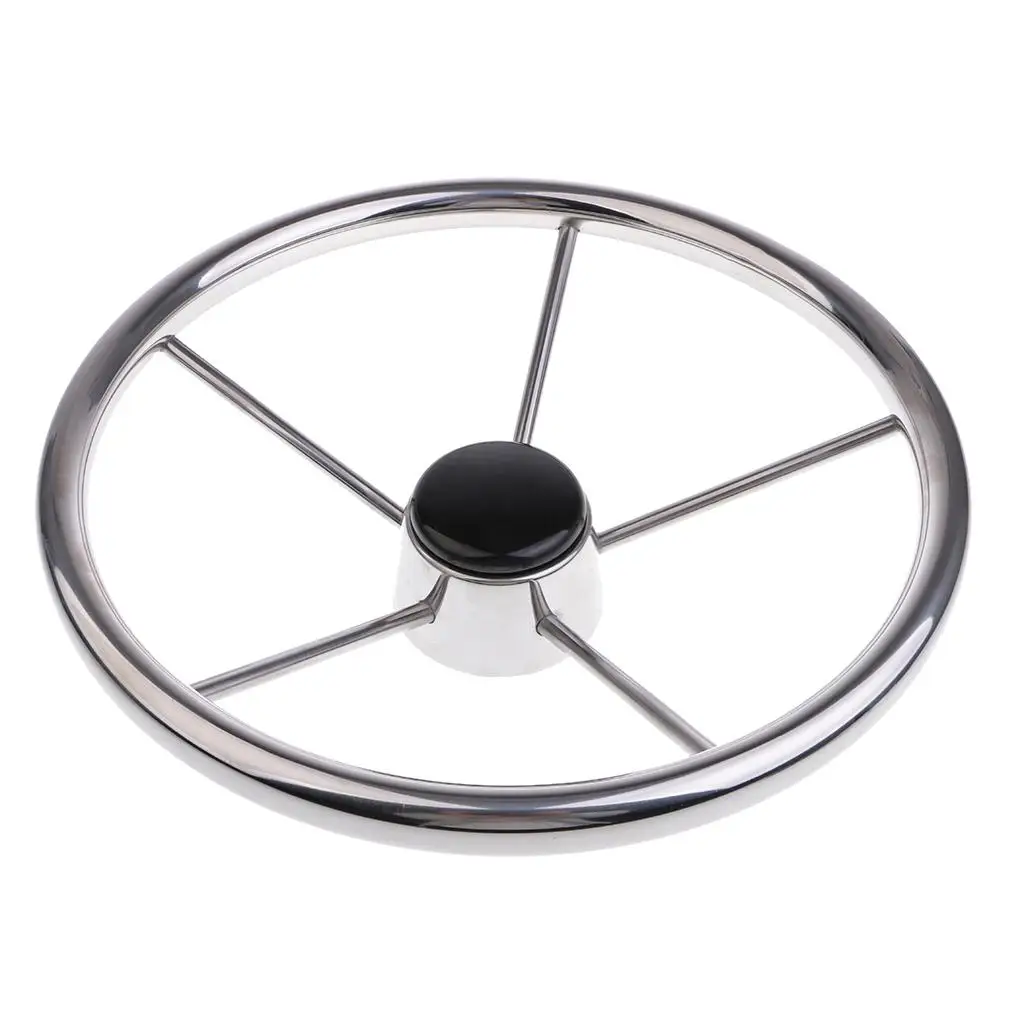 345mm Stainless Steel 5 Spoke 3/4'' Boat Steering Wheel Marine Yacht Pontoon Boat Wheel
345mm Stainless Steel 5 Spoke 3/4'' Boat Steering Wheel Marine Yacht Pontoon Boat Wheel