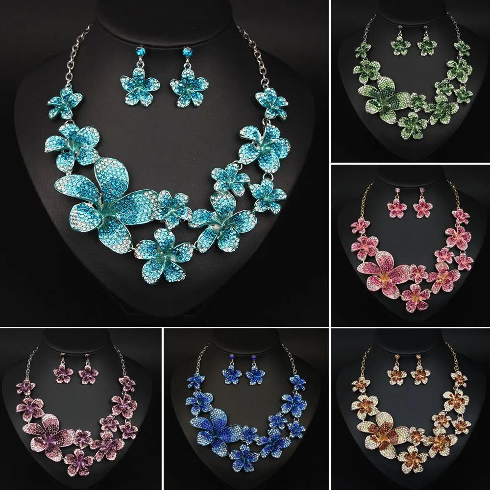 Flower Crystal Luxury Rhinestone Statement Choker Necklace Earrings Jewelry Set for Fashion Women Bridal Wedding Party Accessory
Flower Crystal Luxury Rhinestone Statement Choker Necklace Earrings Jewelry Set for Fashion Women Bridal Wedding Party Accessory