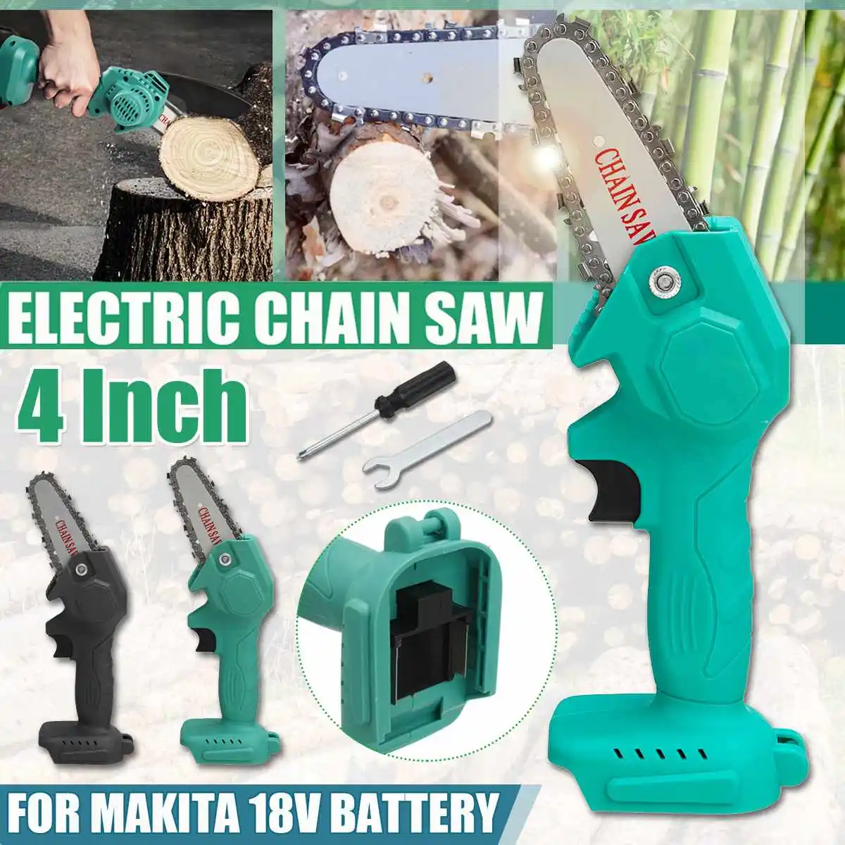 4 inch Mini Electric Chain Saws Wood Cutting Pruning ChainSaw Cordless Garden Tree Logging Trimming Saw For Makita Battery
4 inch Mini Electric Chain Saws Wood Cutting Pruning ChainSaw Cordless Garden Tree Logging Trimming Saw For Makita Battery