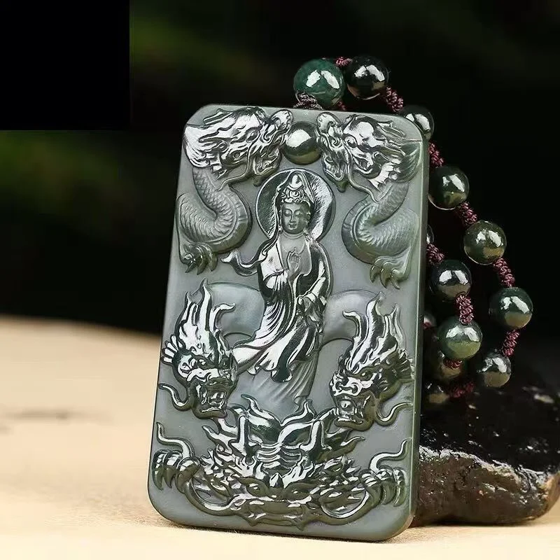 Hot Selling Hand-carve Cyan Jade Kowloon Guanyin Buddha Statue Necklace Pendant Fashion Jewelry Accessories MenWomen Luck Gifts
Hot Selling Hand-carve Cyan Jade Kowloon Guanyin Buddha Statue Necklace Pendant Fashion Jewelry Accessories MenWomen Luck Gifts