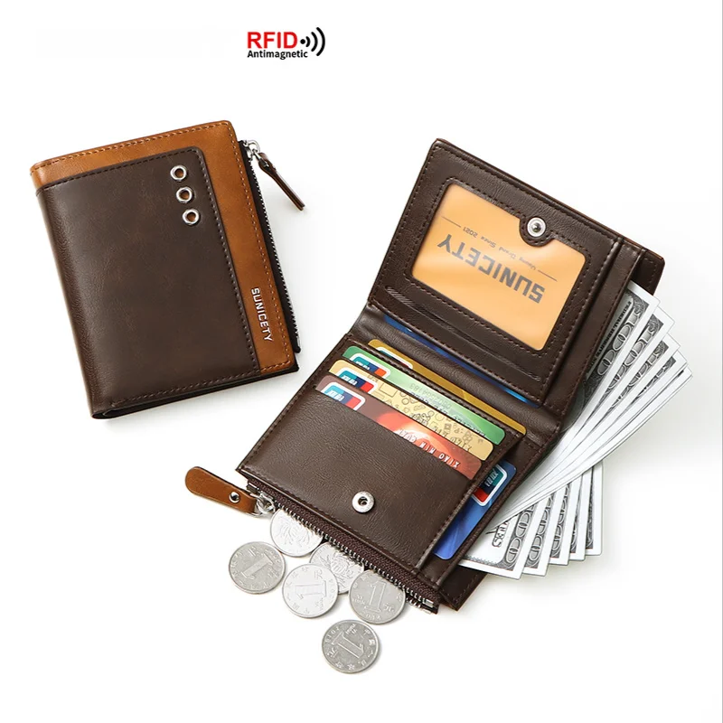 New Men's Wallet Multi-Card Short Anti-Theft Brush Rfid Dollar Wallet Credit Card Holder Zipper Coin Purse Wallets Men Money Bag
New Men's Wallet Multi-Card Short Anti-Theft Brush Rfid Dollar Wallet Credit Card Holder Zipper Coin Purse Wallets Men Money Bag