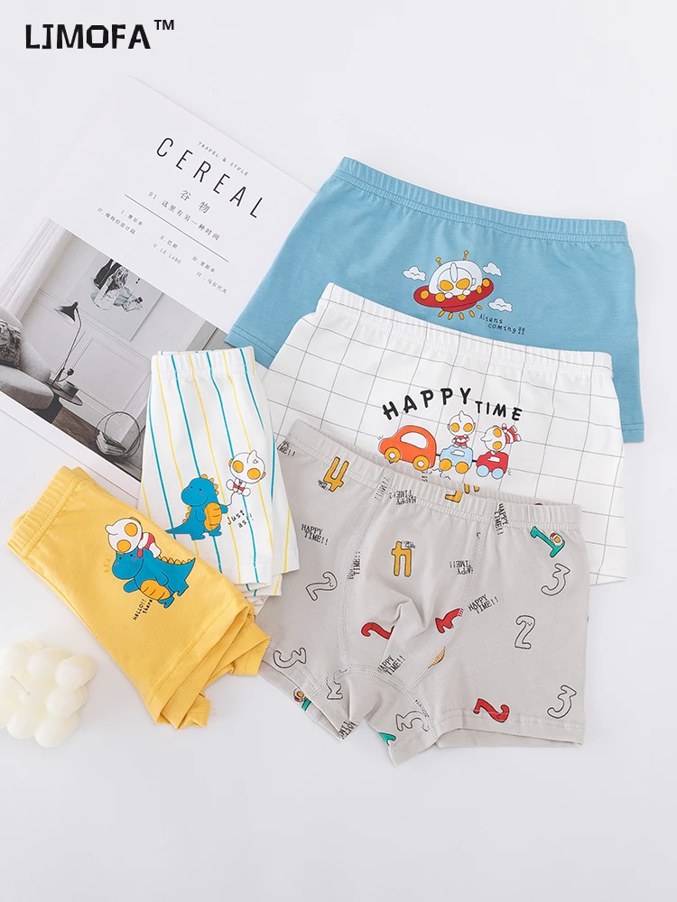 LJMOFA 5 Piece Kids Boys Underwear Cartoon Shorts Soft Cotton Underpants Panties Dinosaur Pattern Teenagers Stripes Boxers B193
LJMOFA 5 Piece Kids Boys Underwear Cartoon Shorts Soft Cotton Underpants Panties Dinosaur Pattern Teenagers Stripes Boxers B193