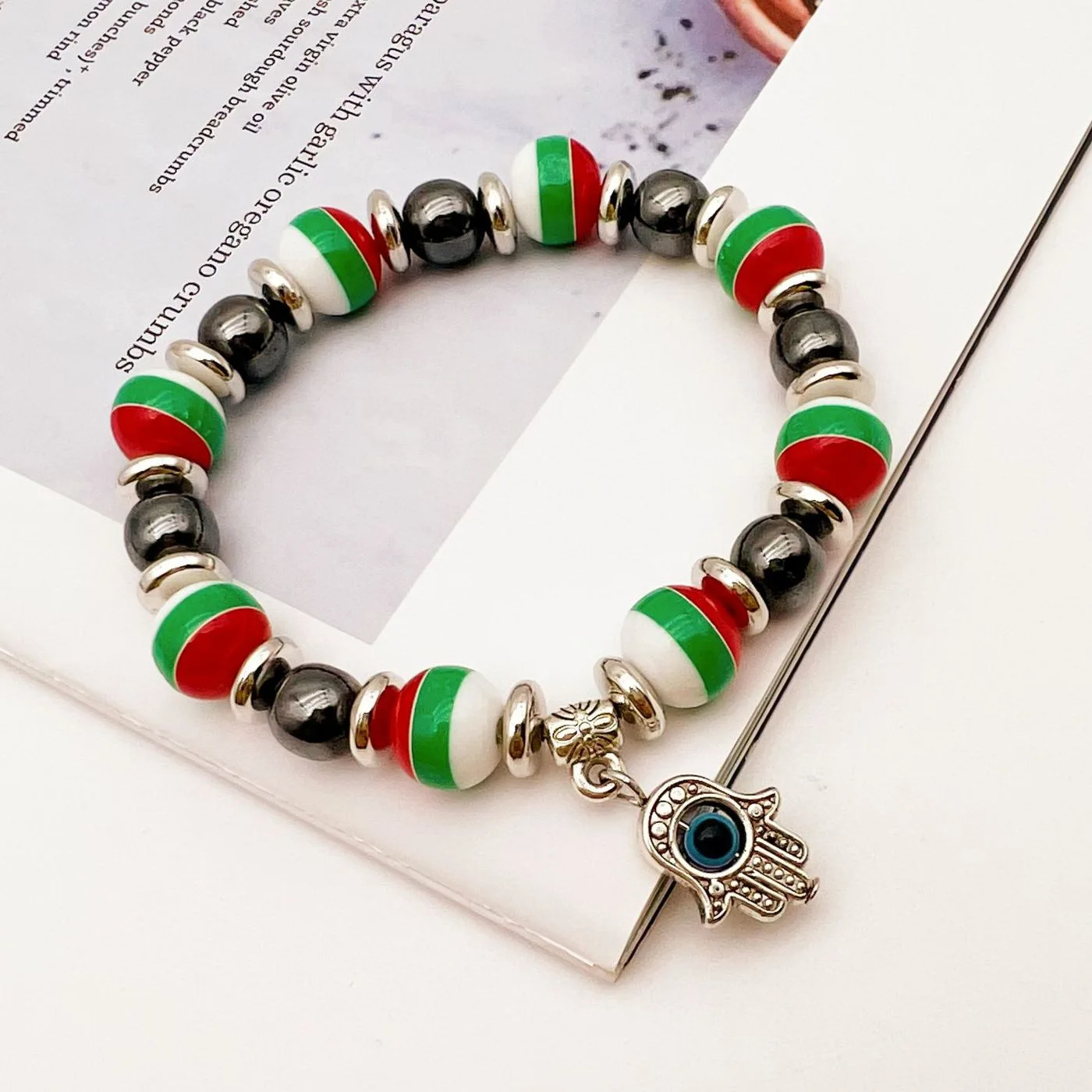 Christmas Style Palm Evil Eye Bracelets For Women Men Colorful Beaded Bracelet New Year Lucky Jewelry Xmas Gift
Christmas Style Palm Evil Eye Bracelets For Women Men Colorful Beaded Bracelet New Year Lucky Jewelry Xmas Gift