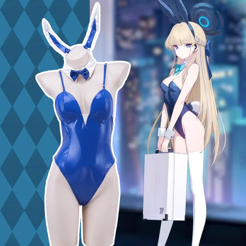 

Game Anime Blue Archive Cosplay Asuma Toki Itinose Asena Leather Bunny Girl Jumpsuits Headband Bodysuit Suit Carnival Costume