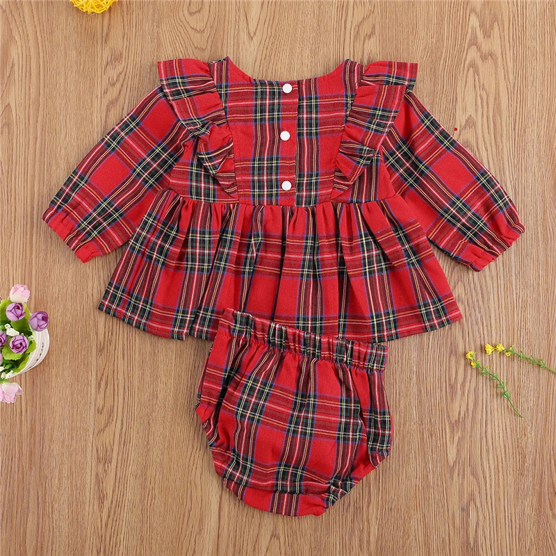 My First Christmas Day Toddler Baby Girls Christmas Red Plaid Print Tops+PP Short Pants Outfits Baby Xmas Clothing Set
My First Christmas Day Toddler Baby Girls Christmas Red Plaid Print Tops+PP Short Pants Outfits Baby Xmas Clothing Set