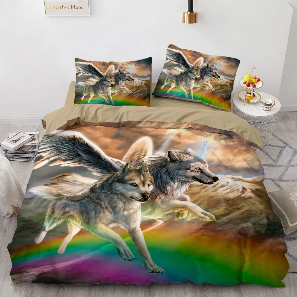 3D Design Wolf Family Bedding Sets Pillow Shams Three-piece Quilt Cover Set King Full Single Size Home Textile
3D Design Wolf Family Bedding Sets Pillow Shams Three-piece Quilt Cover Set King Full Single Size Home Textile