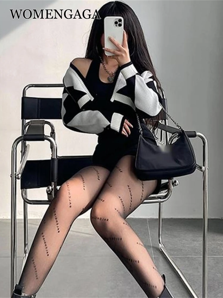 WOMENGAGA Girl Geometric Fashion Knitted Coat Loose Long Sleeve Short Knit Jacket Autumn Winter Casual Slim Korean Women J68R 
WOMENGAGA Girl Geometric Fashion Knitted Coat Loose Long Sleeve Short Knit Jacket Autumn Winter Casual Slim Korean Women J68R