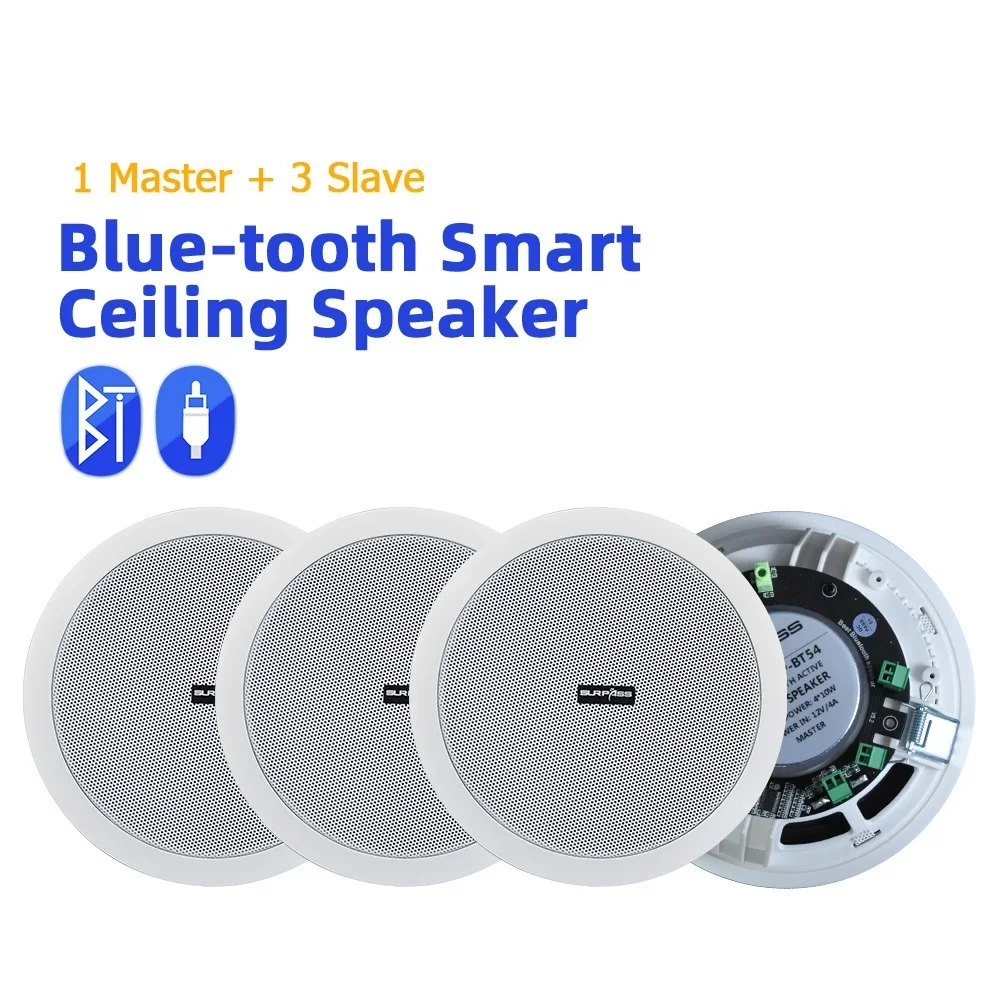 

, Home 4pcs Wall In Ceiling Speakers Full-Range 6" BT Loudspeakers Stereo Audio Speaker Bathroom Store Hotel Loudspeaker
