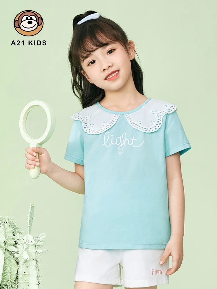 A21 Girls Loose and Breathable T-shirts for Summer 2022 Fashion Short Sleeve Cotton Tees Teenage Kids Sweet Knitting Casual Tops
A21 Girls Loose and Breathable T-shirts for Summer 2022 Fashion Short Sleeve Cotton Tees Teenage Kids Sweet Knitting Casual Tops