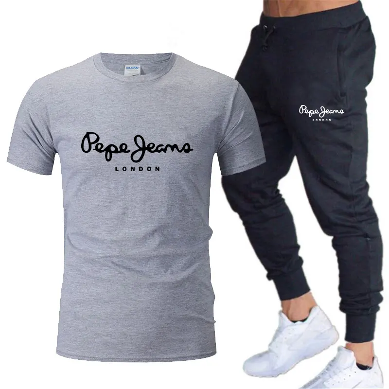 Summer Fitness jogger Men's Shorts Sleeve T-Shirt + Pant 2 Pieces trousers Sets Sportswear Clothing Male Suits for Men Tracksuit
Summer Fitness jogger Men's Shorts Sleeve T-Shirt + Pant 2 Pieces trousers Sets Sportswear Clothing Male Suits for Men Tracksuit