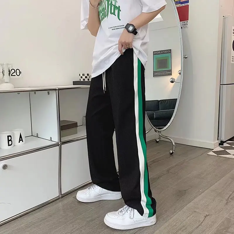Men Version Of Loose Casual Pants Side Blue And White Striped Sweatpants Drawstring Simple Harajuku Casual Trousers
Men Version Of Loose Casual Pants Side Blue And White Striped Sweatpants Drawstring Simple Harajuku Casual Trousers