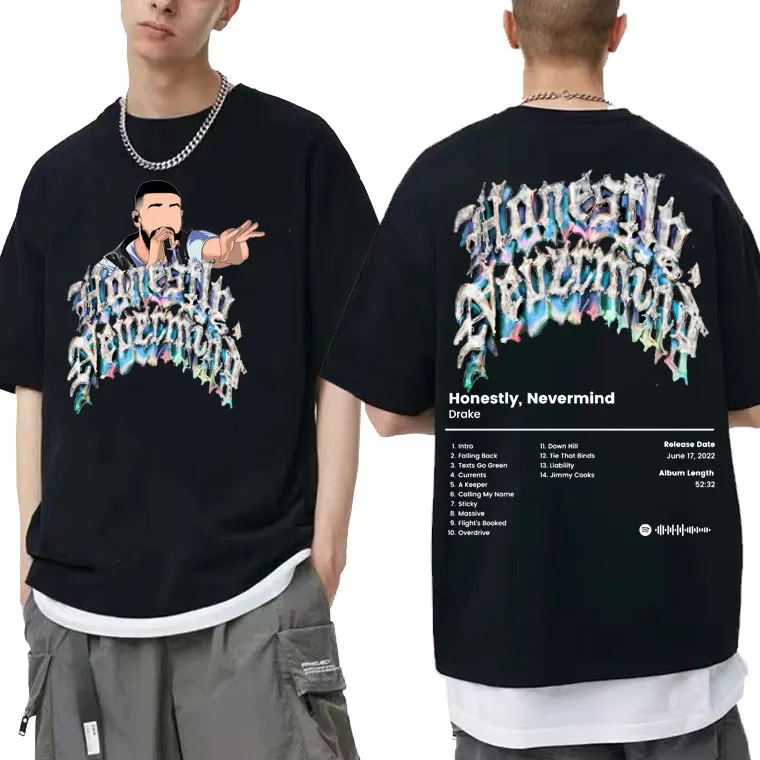 Rapper Drake 2022 New Music Album Honestly Nevermind T-shirt Short Sleeve Summer Men Women Fashion Hip Hop Tshirt Loose Man Tees
Rapper Drake 2022 New Music Album Honestly Nevermind T-shirt Short Sleeve Summer Men Women Fashion Hip Hop Tshirt Loose Man Tees