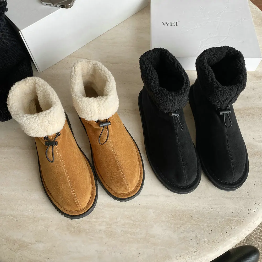 EshtonShero New Winter Women Short Plush Warm Snow Boots Flats Casual Shoes Suede Fur Chelsea Ankle Boots Platform Ladies Shoes
EshtonShero New Winter Women Short Plush Warm Snow Boots Flats Casual Shoes Suede Fur Chelsea Ankle Boots Platform Ladies Shoes