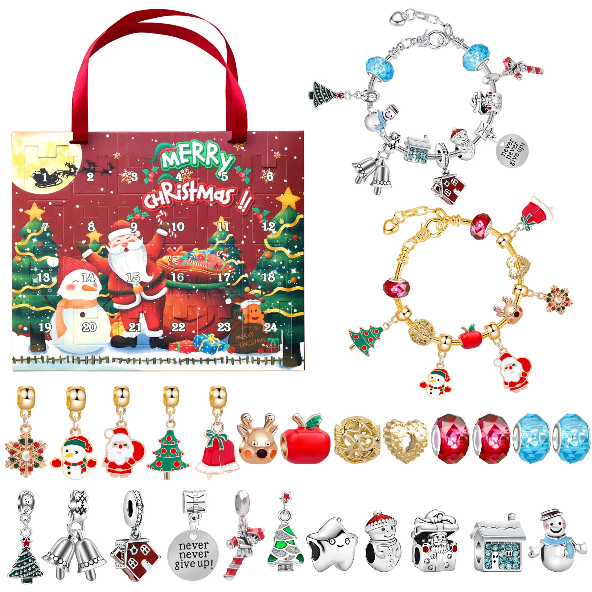 Christmas Advent Calendar Jewelry Gift Box 24 Days Countdown Calendars Jewelry Bracelets for Girls New Year Gift Christmas Decor
Christmas Advent Calendar Jewelry Gift Box 24 Days Countdown Calendars Jewelry Bracelets for Girls New Year Gift Christmas Decor