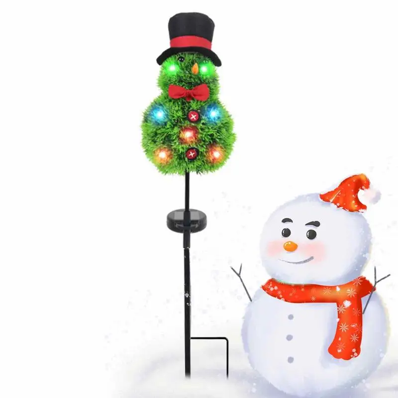 

Рождественские садовые светильники на солнечной батарее, наружные светильники, снеговик, искусственное ландшафтное освещение, рождественские светильники для дорожек, автоматические