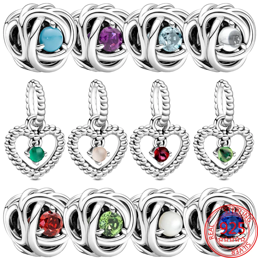 Twelve month Birthstone Heart Eternity Charms 925 Sterling Silve Beads Pendant fit original Bracelet for Women Jewelry
Twelve month Birthstone Heart Eternity Charms 925 Sterling Silve Beads Pendant fit original Bracelet for Women Jewelry