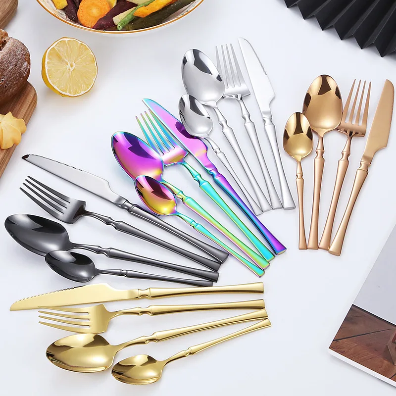 Western Stainless Steel Tableware Steak Knife Fork Coffeeware Soup Spoon Home Hotel Cutlery Set Kitchen Utensils Christmas Gift
Western Stainless Steel Tableware Steak Knife Fork Coffeeware Soup Spoon Home Hotel Cutlery Set Kitchen Utensils Christmas Gift