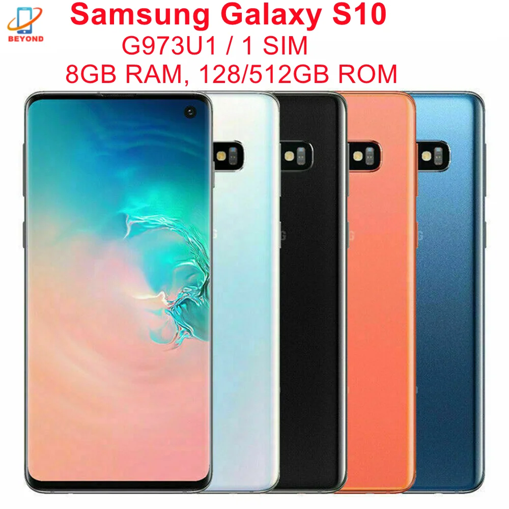 

Original Samsung Galaxy S10 G973U1 6.1" 8GB RAM 128/512GB ROM Octa Core Snapdragon Fingerprint NFC 4G LTE Unlocked Cell Phone