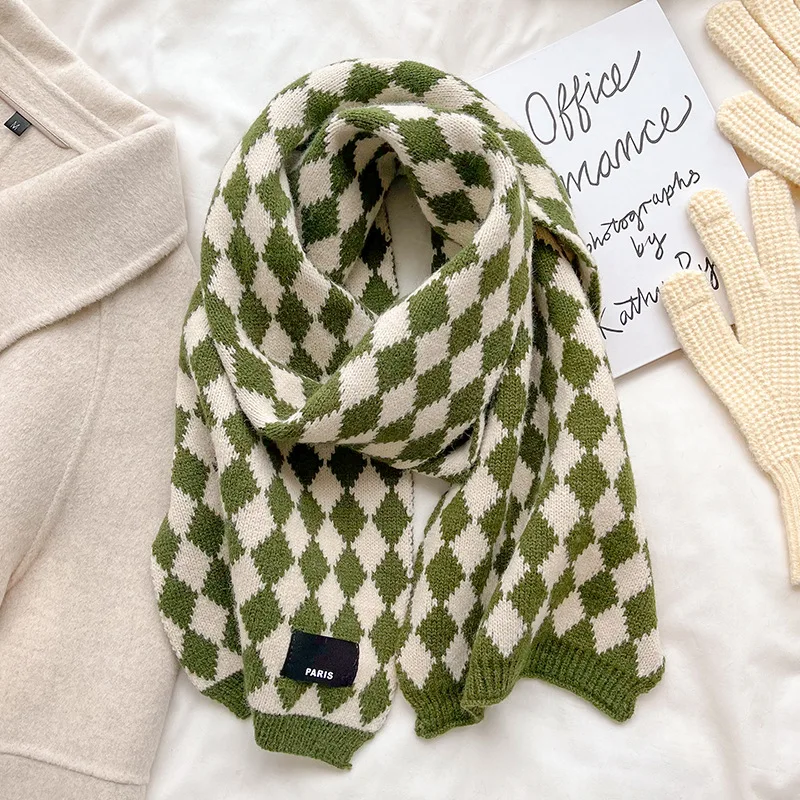 Autumn Winter Fashion Geometric Jacquard Knitted Scarf Soft Warm Ladies Long Decoration Neckerchief
Autumn Winter Fashion Geometric Jacquard Knitted Scarf Soft Warm Ladies Long Decoration Neckerchief