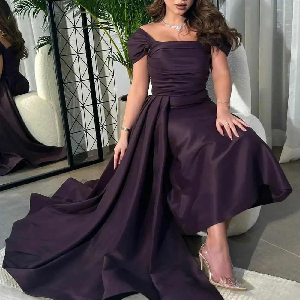 Katerina Dark Purple Saudi Arabia Women Prom Dresses Cap Sleeves Formal Prom Gowns with Train Pleats Evening Dress Club Outfits
Katerina Dark Purple Saudi Arabia Women Prom Dresses Cap Sleeves Formal Prom Gowns with Train Pleats Evening Dress Club Outfits