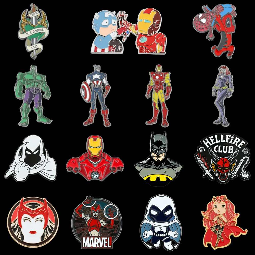 Marvel Cute Avengers Enamel Lapel Pins for Backpack Accessories Superhero Metal Badge Button Brooches for Women Men Gifts
Marvel Cute Avengers Enamel Lapel Pins for Backpack Accessories Superhero Metal Badge Button Brooches for Women Men Gifts