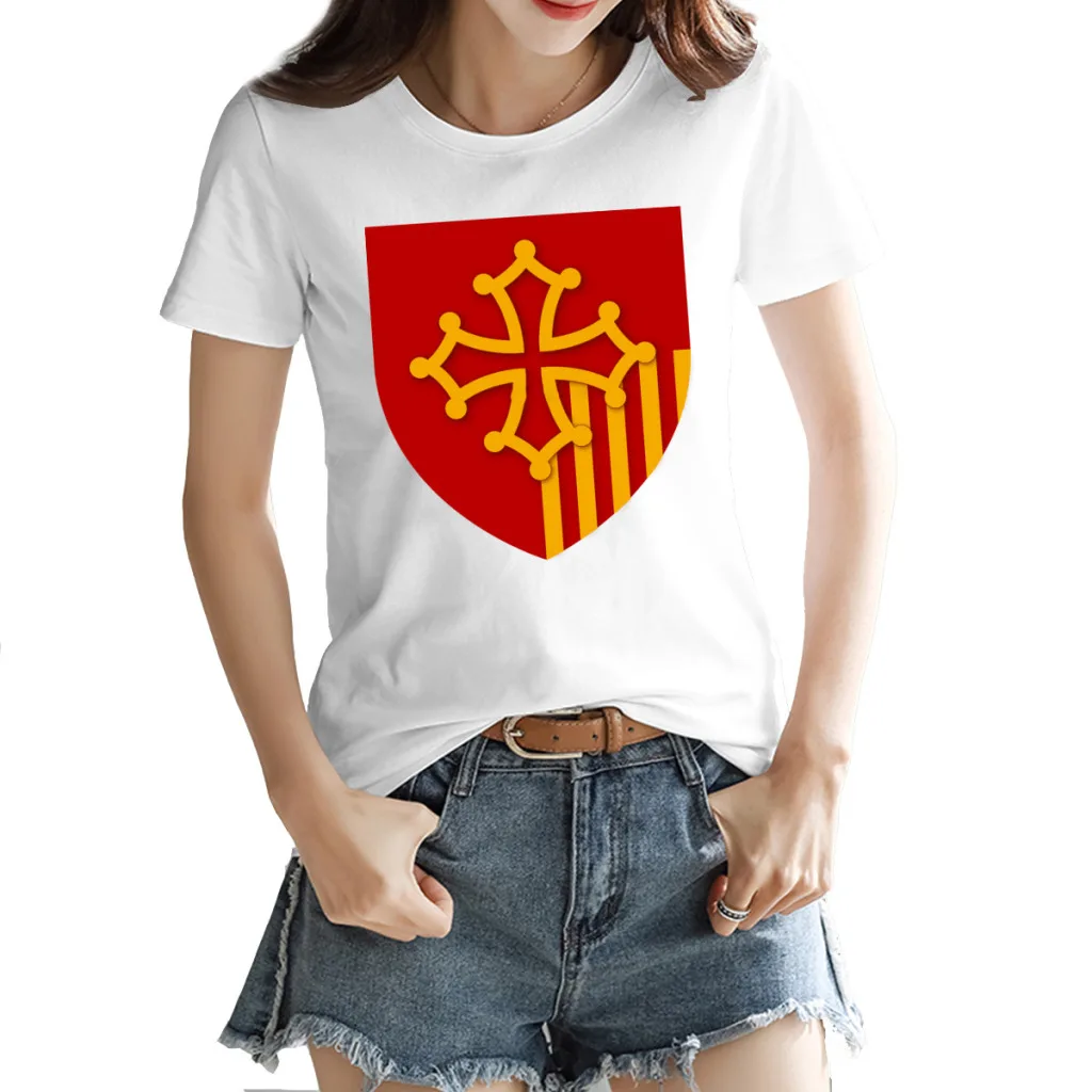 Occitanie Coat of Arms, France Women's T-shirt Funny White Sarcastic Crewneck Tees Tops European Size
Occitanie Coat of Arms, France Women's T-shirt Funny White Sarcastic Crewneck Tees Tops European Size