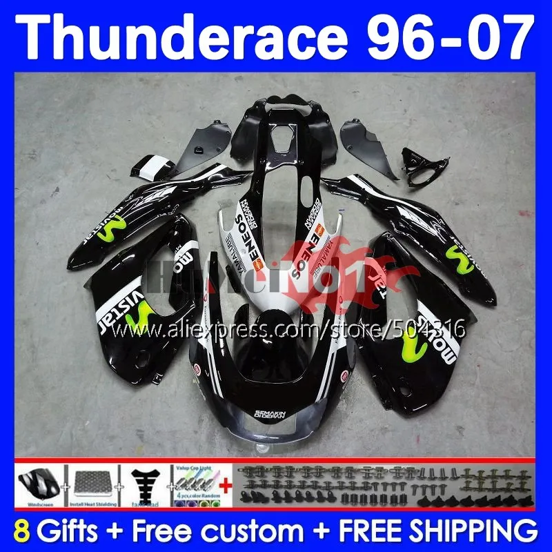 Thunderace For YAMAHA YZF 1000R YZF1000R 1996 1997 1998 1999 2000 2001 115No.0 YZF-1000R 02 03 04 05 06 07 Fairing Movistar Blk
Thunderace For YAMAHA YZF 1000R YZF1000R 1996 1997 1998 1999 2000 2001 115No.0 YZF-1000R 02 03 04 05 06 07 Fairing Movistar Blk