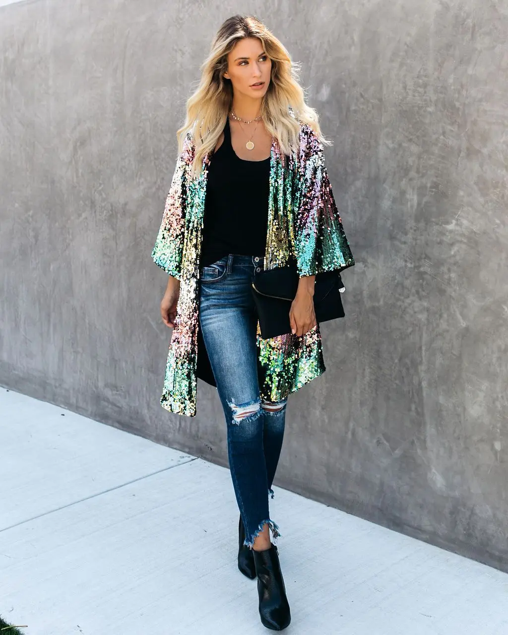 Fashion Trend Sequins Winter Clothes Women Covered Button Flared Sleeves Colored Extended Coat Streetwear Trench Coat for Women
Fashion Trend Sequins Winter Clothes Women Covered Button Flared Sleeves Colored Extended Coat Streetwear Trench Coat for Women