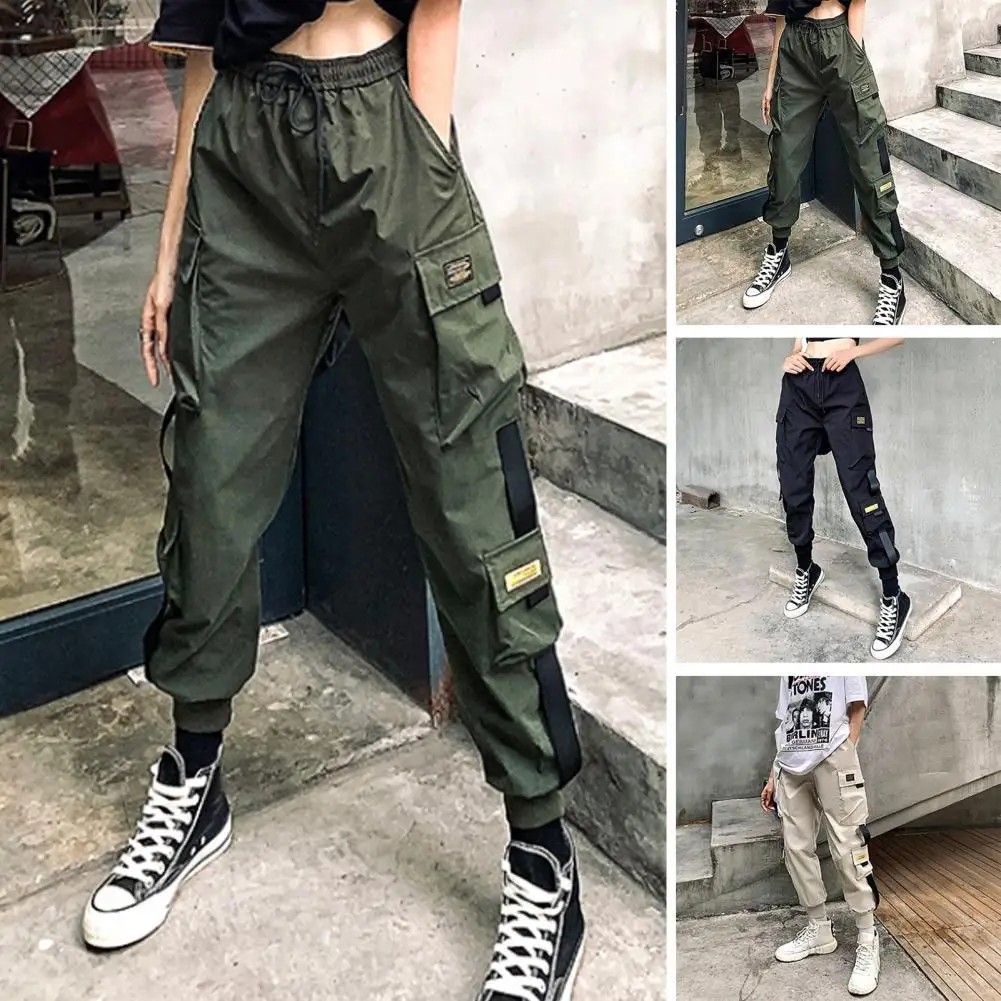 Women Cargo Pants Multi Pockets Loose Elastic Waist Casual Lady Long Drawstring Cool Trousers Women's Clothing Streetwear
Women Cargo Pants Multi Pockets Loose Elastic Waist Casual Lady Long Drawstring Cool Trousers Women's Clothing Streetwear