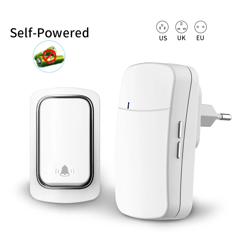 Wireless Doorbell No Battery required Waterproof Self-Powered Door bell Sets Home Outdoor Kinetic Ring Chime Doorbell
Wireless Doorbell No Battery required Waterproof Self-Powered Door bell Sets Home Outdoor Kinetic Ring Chime Doorbell