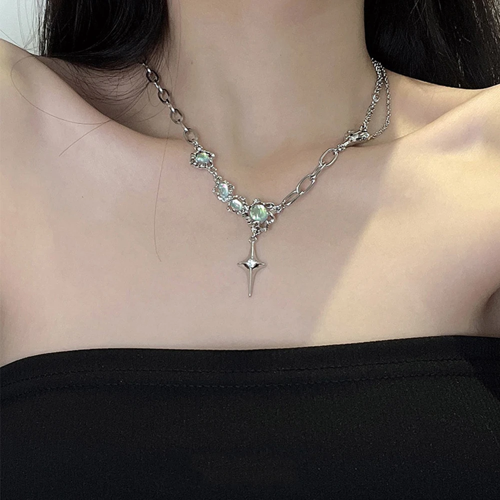 Deluxe Irregular Coloured crystals pendant Patchwork Necklace Gothic stainless steel jewelry for women Party Girl Gift 2022
Deluxe Irregular Coloured crystals pendant Patchwork Necklace Gothic stainless steel jewelry for women Party Girl Gift 2022