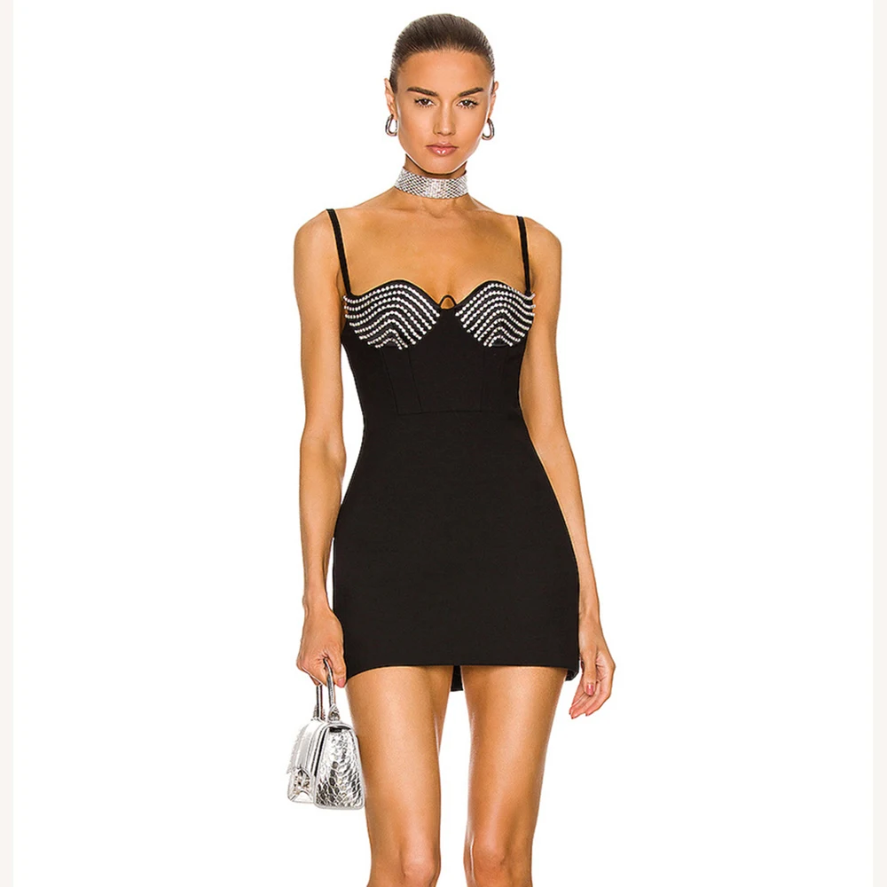 Black Spaghetti Strap Beading Dress Women Bodycon Sexy Sleeveless Clothes Club Party 2022 New Dress
Black Spaghetti Strap Beading Dress Women Bodycon Sexy Sleeveless Clothes Club Party 2022 New Dress