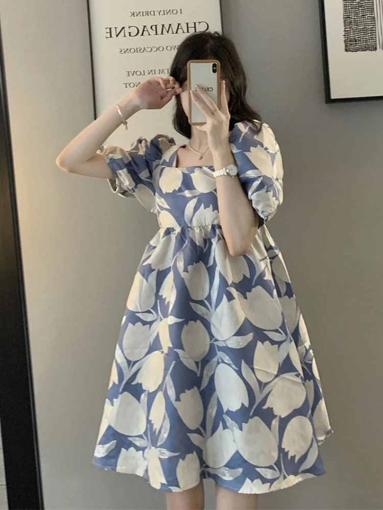 Dress Women French Style Lovely Retro Print Fashion Lady Puff Sleeve Ins Y2k Holiday Party Vestidos Tender Tunic All-match Sweet
Dress Women French Style Lovely Retro Print Fashion Lady Puff Sleeve Ins Y2k Holiday Party Vestidos Tender Tunic All-match Sweet